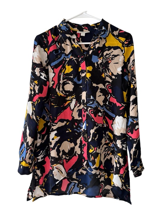 Dana Buchman Tops - Dana Buchman Women’s Abstract Floral Button Front Tunic Blouse Small Colorful